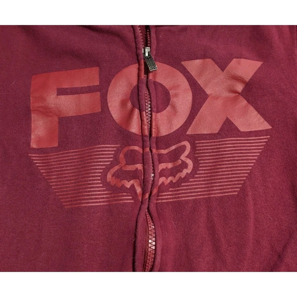 FOX Racing Hoodie Womens Medium Full Zip Logo Red Motocross Sweatshirt - Picture 2 of 6
